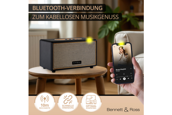 Bennett & Ross BB-860BK Blackmore Bluetooth Lautsprecher Schwarz  - Retoure (Verpackungsschaden) image 7