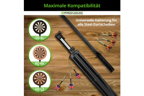 Pronomic DA-45S BK Dartboard Ständer Schwarz Set inkl. Transporttasche  - Retoure (Zustand: sehr gut) image 7