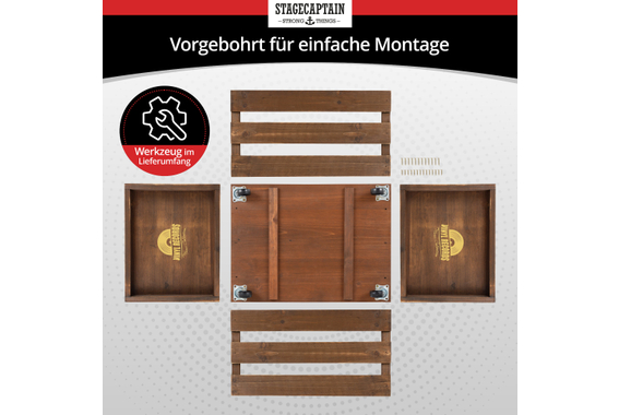 Stagecaptain SPKB-100 BN Schallplattenkiste "Emil" aus Bambus Braun  - Retoure (Zustand: sehr gut) image 7