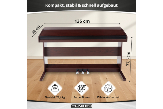 FunKey DP-88 II Digitalpiano braun  - Retoure (Zustand: sehr gut) image 7