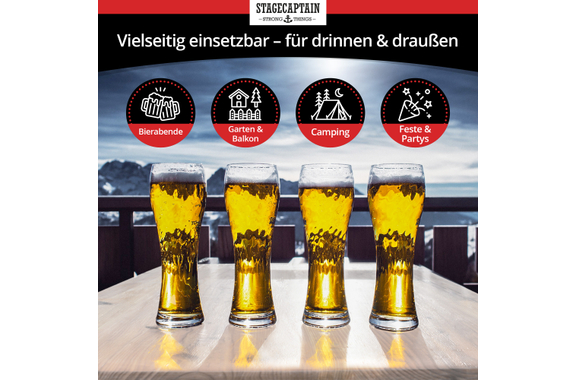 Stagecaptain Hirschgarten Beer Tent Set for Balcony 110 cm Natural 5x Set image 7