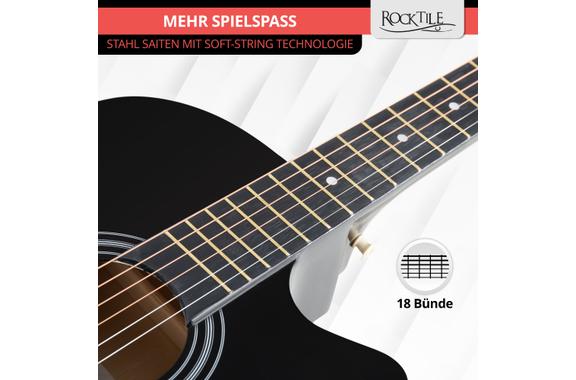 Rocktile WSD-5C-BK Slim Line Westerngitarren Set Black image 7