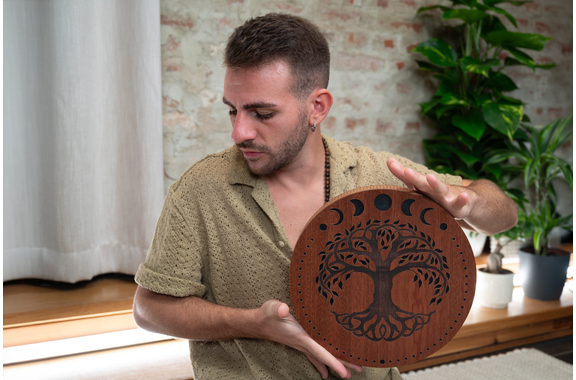 Meinl RDS12MTOL Sonic Energy 12" Rain Disk Bachklang mit Mondphasen und Lebensbaum Gravur image 7
