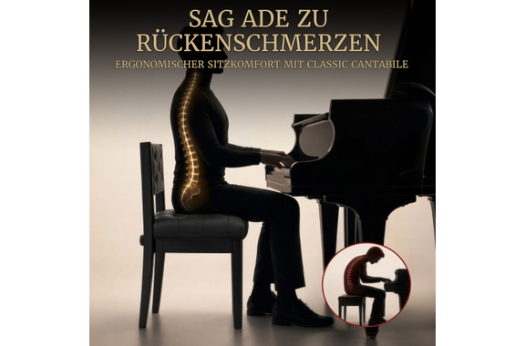 Classic Cantabile Pianostoel Premium Zwart Hoogglans image 7