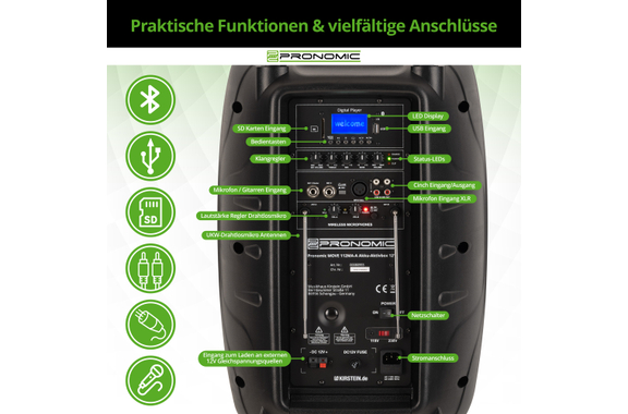 Pronomic MOVE 12MA-A Akku-Aktivbox Stereo Set image 7