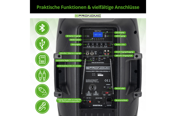 Pronomic MOVE 15MA-A Akku-Aktivbox 15" image 7