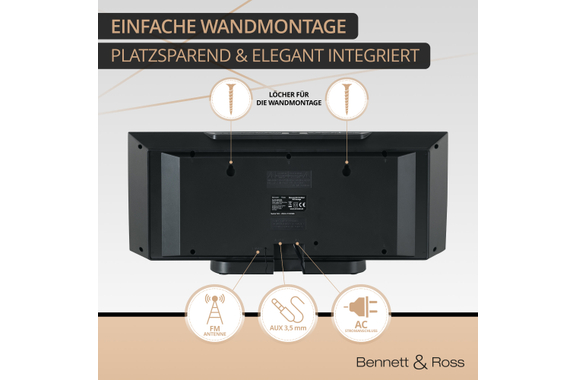 Bennett & Ross Ålesund Vertical Stereo System with CD/MP3 Player, USB and Bluetooth Silver image 7
