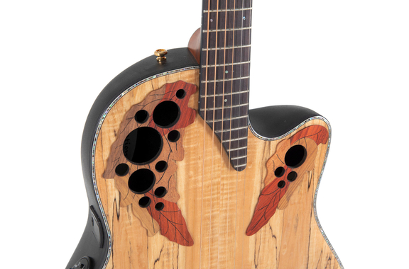 Ovation Celebrity Elite Plus CE44P Mid-Depth Cutaway Natural Spalted Maple image 7
