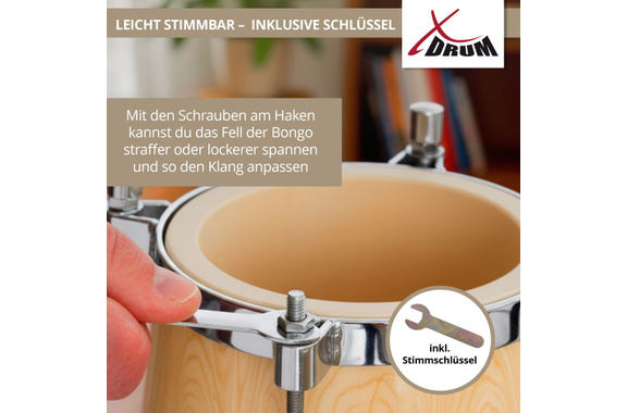 Set XDrum Bongos Pro Natur incl. Bolsa para Bongos image 7