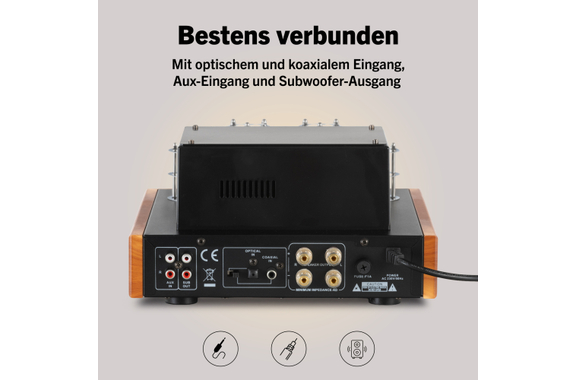 Bennett & Ross TA-70 HiFi Stereo-Verstärker im Röhrendesign Champagner image 7