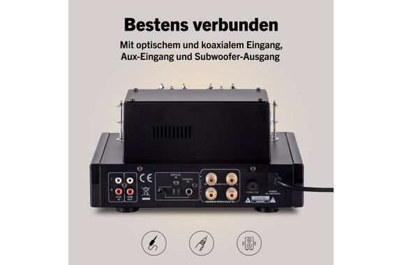 Bennett & Ross TA-70 BK HiFi Stereo-Verstärker im Röhrendesign image 7