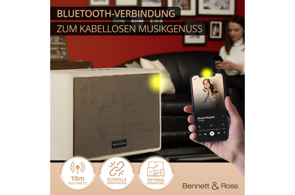 Bennett & Ross BB-880CW Blackmore Giant Enceinte Bluetooth Crème Blanche image 7