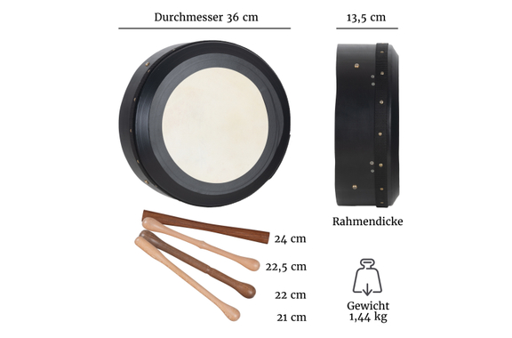 Classic Cantabile B-14 Irish Bodhran 14" x 5" image 7