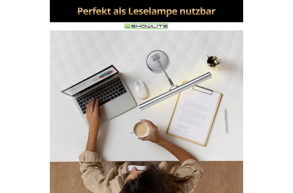Showlite WW LED Pianoleuchte Silber matt  - Retoure (Zustand: sehr gut) image 7