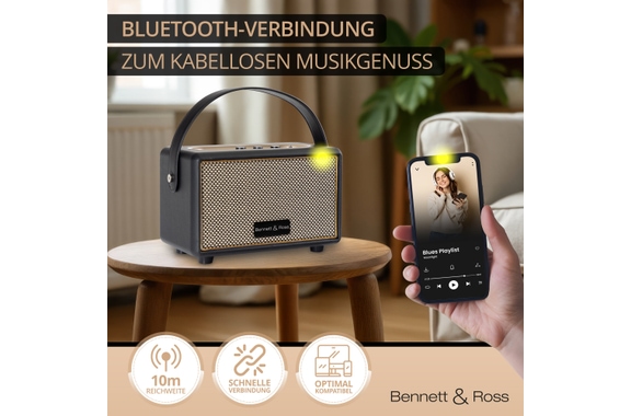 Bennett & Ross BB-820BK Blackmore Junior Altavoz Bluetooth Recargable Negro image 7