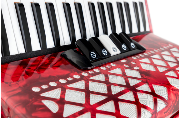 Classic Cantabile 72 Bass Akkordeon "Secondo V" Rot  - Retoure (Zustand: sehr gut) image 7