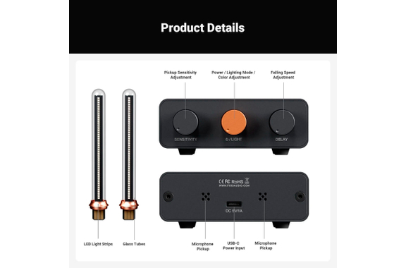 Fosi Audio AH-01A Music dB RGB Tube Visualizer image 7