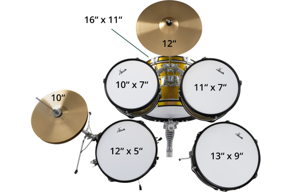 XDrum Junior Pro Kinder Schlagzeug Sunset Gold Sparkle inkl. Schule image 7