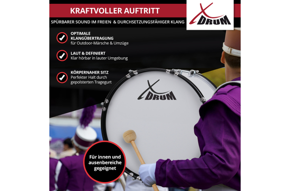 XDrum MBD-226 Marching Drum 26" x 12" image 7
