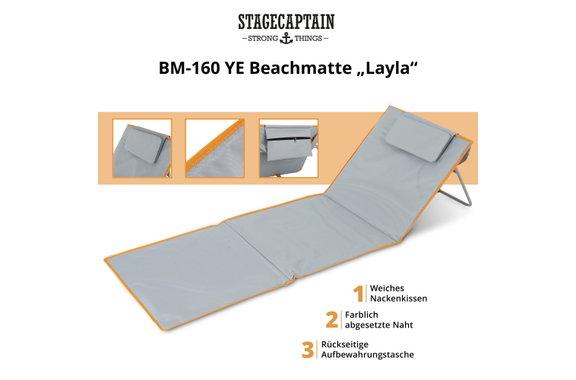 Stagecaptain BM-160 GY/OG Beachmatte "Layla" image 7