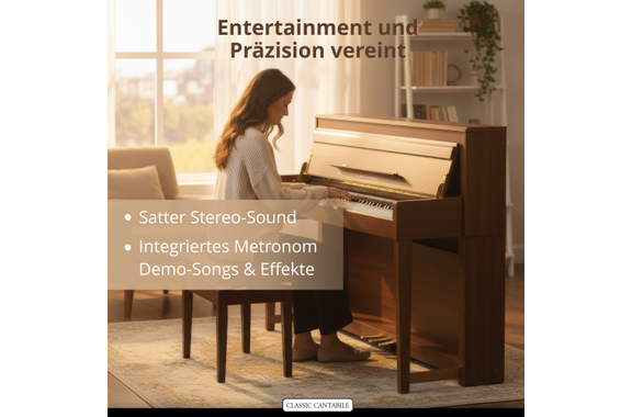 Classic Cantabile UP-1 SM Rechtop E-Piano Okoume image 7