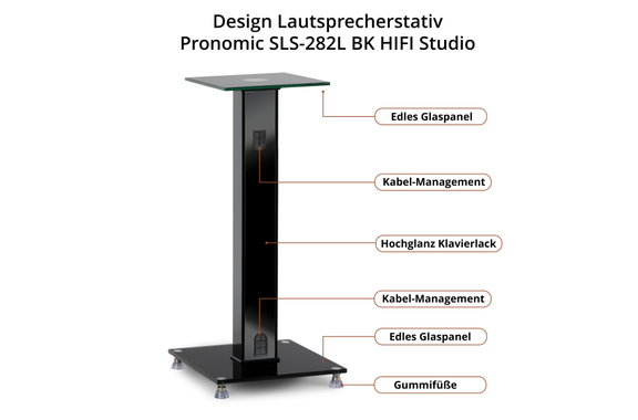 Pronomic SLS-282L Supports D'Enceintes HiFi + Ensemble Étagère image 7