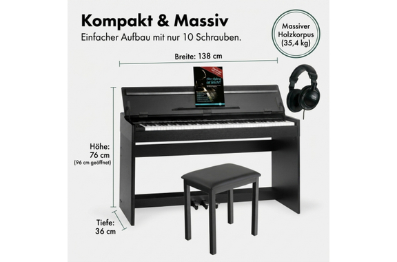 McGrey DP-18 SM E-Piano Schwarz matt Set image 7
