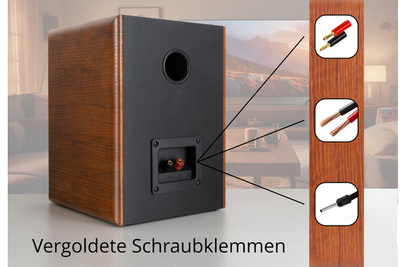 McGrey BSS-365 BN 6,5" HiFi Regallautsprecher Paar braun 2x 60W RMS  - Retoure (Zustand: sehr gut) image 7