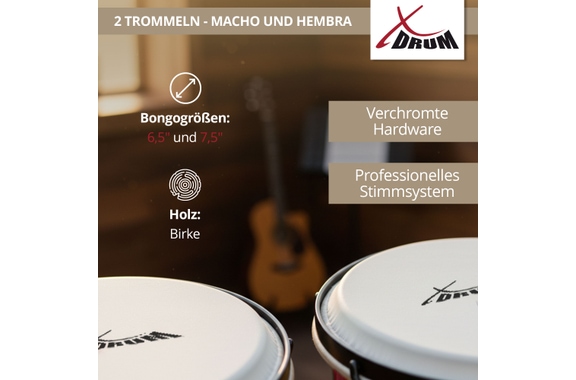 XDrum Bongos Pro Rojo Vino image 7