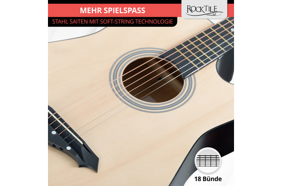 Rocktile WSD-5C-NT Slim Line Set De Guitarras Western Natural image 7