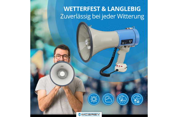 McGrey MP-800HRS USB/SD MP3 Megaphon, max. 80 Watt, 1000m  - Retoure (Zustand: sehr gut) image 7