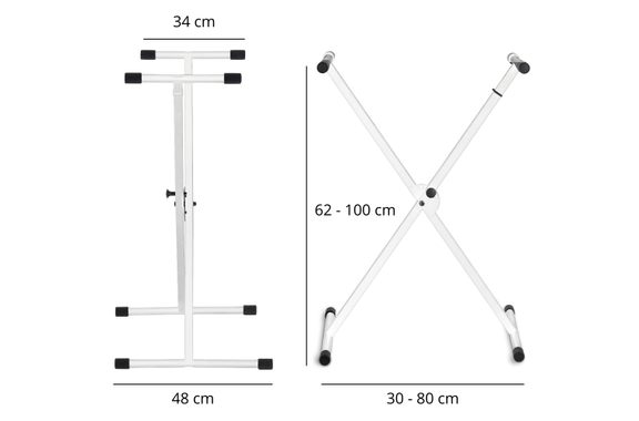 Classic Cantabile Support Clavier X Réglable En Hauteur Blanc image 7