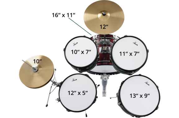 XDrum Junior Pro Kinder Schlagzeug Red inkl. Schule image 7