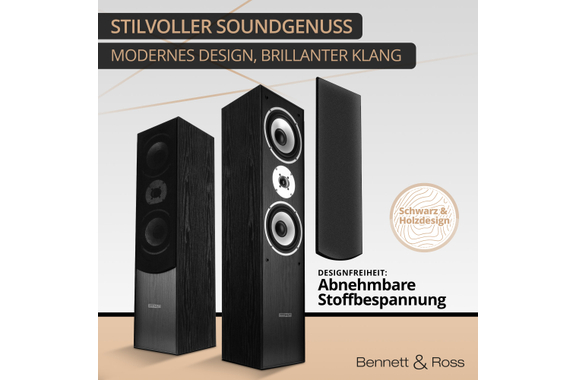 Bennett & Ross Radiant HiFi Vloerstaande Luidsprekers Paar zwart 2x 180W RMS image 7