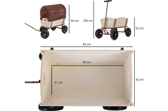 Stagecaptain BW-1812D BN Bollycart Holz-Bollerwagen braun image 7