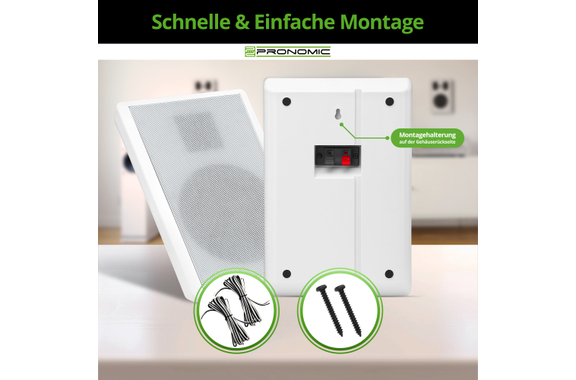Pronomic FLS-540 WH Coppia Diffusori Flatpanel da Parete Box bianco 2x Set image 7
