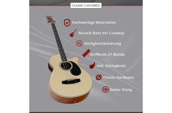 Classic Cantabile AB4-20CE-NT Basse Acoustique Natural image 7
