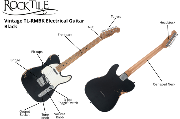 Rocktile Vinstage TL-RMBK Guitarra Eléctrica Black image 7