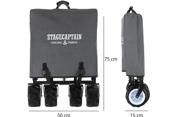 Stagecaptain Bollycart-907 GY Bollerwagen ohne Dach Grau image 7