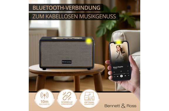 Bennett & Ross BB-860A BK Blackmore Bluetooth Akku Lautsprecher Schwarz image 7