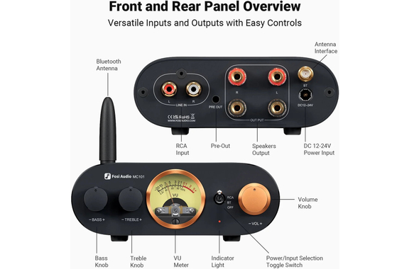 Fosi Audio MC101 / BSS-365 BN Stereoanlage Set image 7