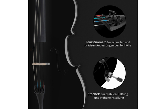 Classic Cantabile CP-100BK 4/4 Violoncelle Ensemble Noir image 7
