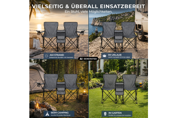 Stagecaptain CS-1485 Doppelsitzer Campingstuhl  - Retoure (Zustand: sehr gut) image 8