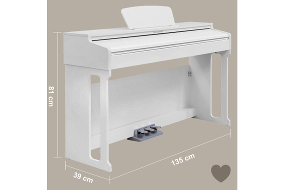 Classic Cantabile DP-220 WM E-Piano Weiß matt  - Retoure (Zustand: sehr gut) image 8