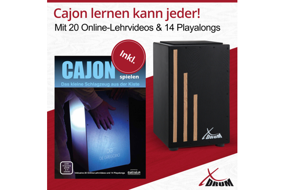 XDrum Cajon Primero Negra inkl. Cajonschule und Tasche  - Retoure (Verpackungsschaden) image 8