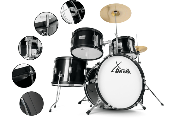 XDrum Junior Pro Kinder Schlagzeug Black Sparkle inkl. Schule  - Retoure (Verpackungsschaden) image 8