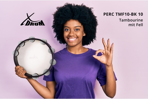 XDrum TMF10-BK 10" Tambourijn met Vel image 8