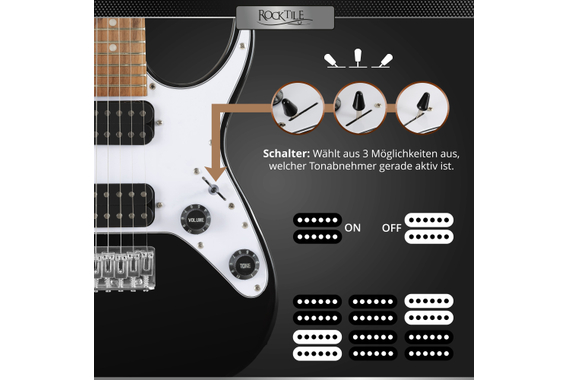 Rocktile Youngster YS-1BK 3/4 Elektrische Gitaar Zwart image 8