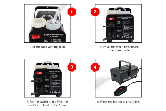 Showlite SN-400 Rookmachine + SPS-121 RGBW Spot + 1 l Fluid Set image 8