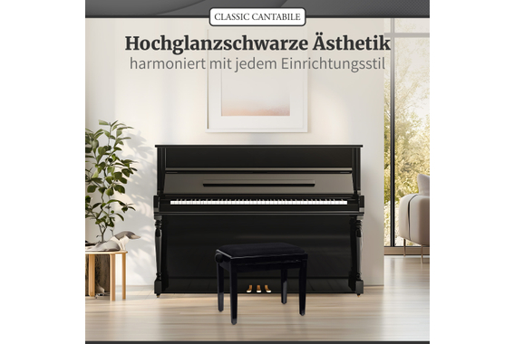 Classic Cantabile Pianobank Schwarz Hochglanz  - Retoure (Zustand: gut) image 8